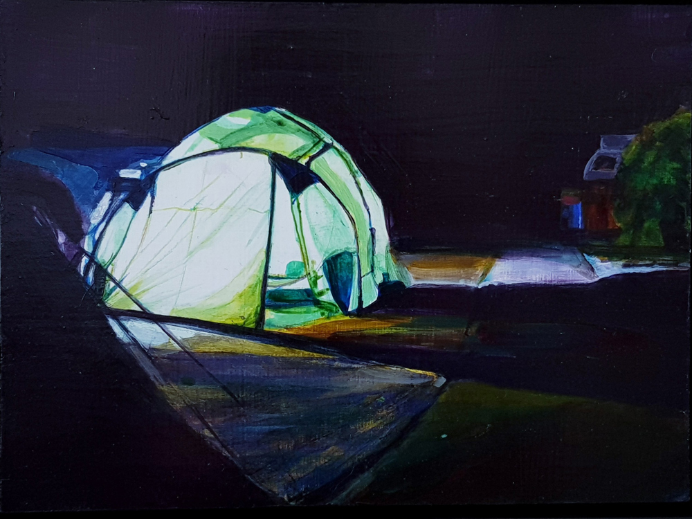 night tent green dome