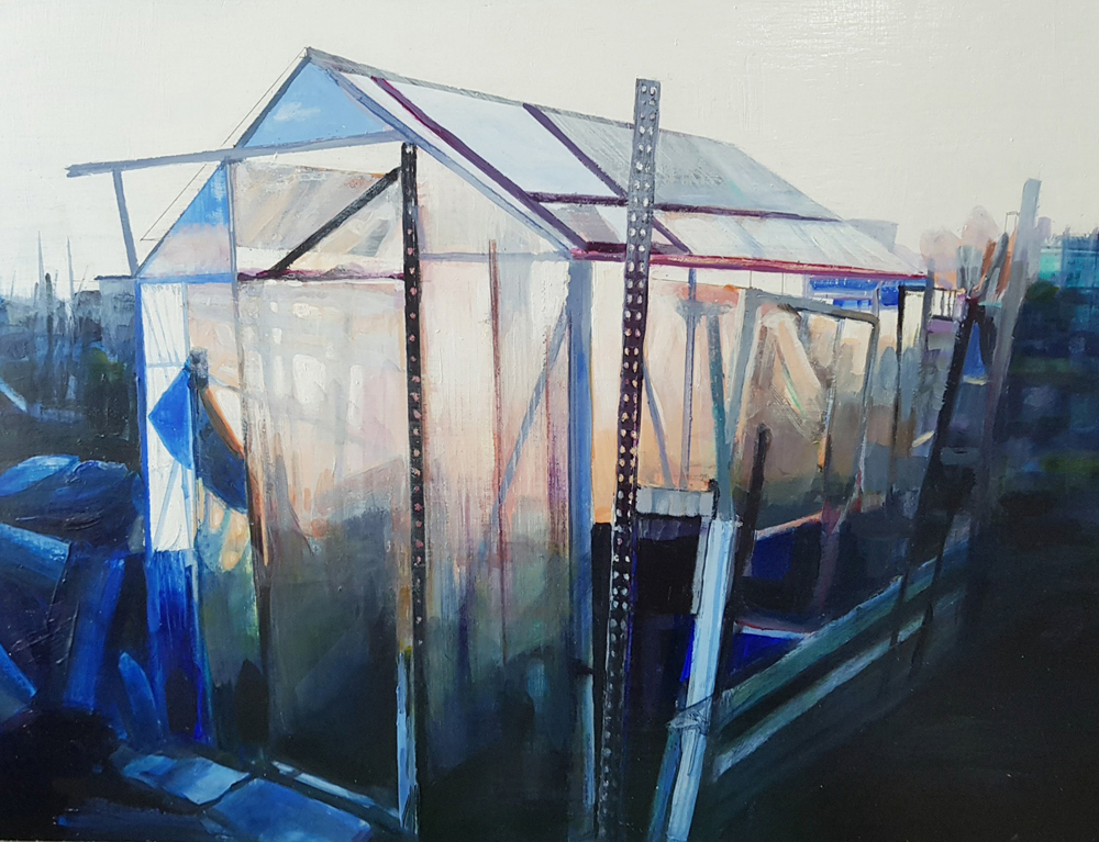 blue glasshouse